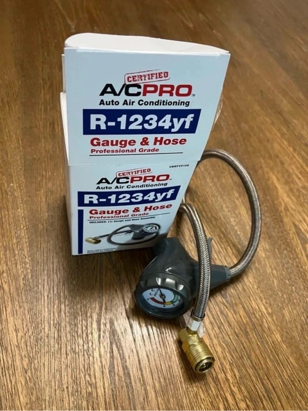 Pressure gauge and recharge hose Certified A/C Pro R-1234yf for car New